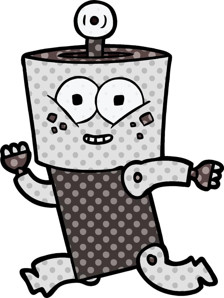 happy cartoon robot vector