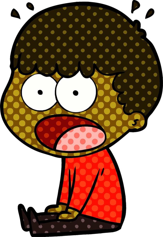 cartoon shocked man vector