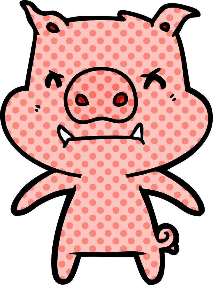 angry cartoon pig vector