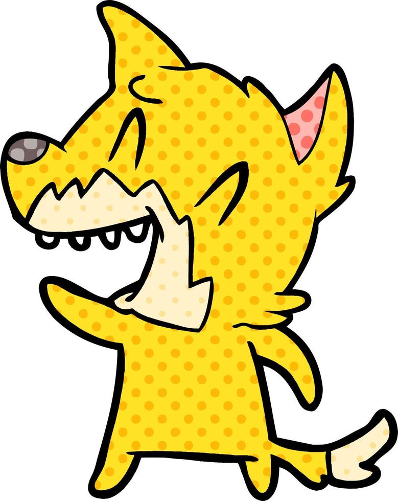 laughing fox cartoon vector
