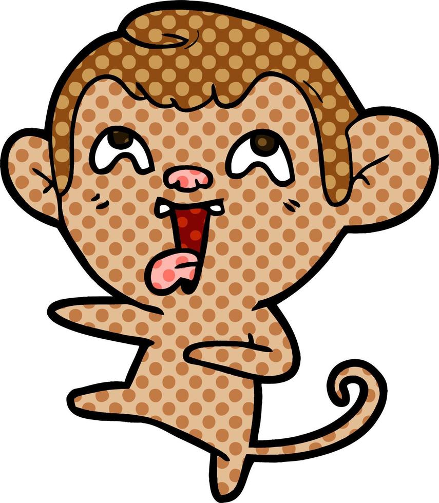 crazy cartoon monkey vector