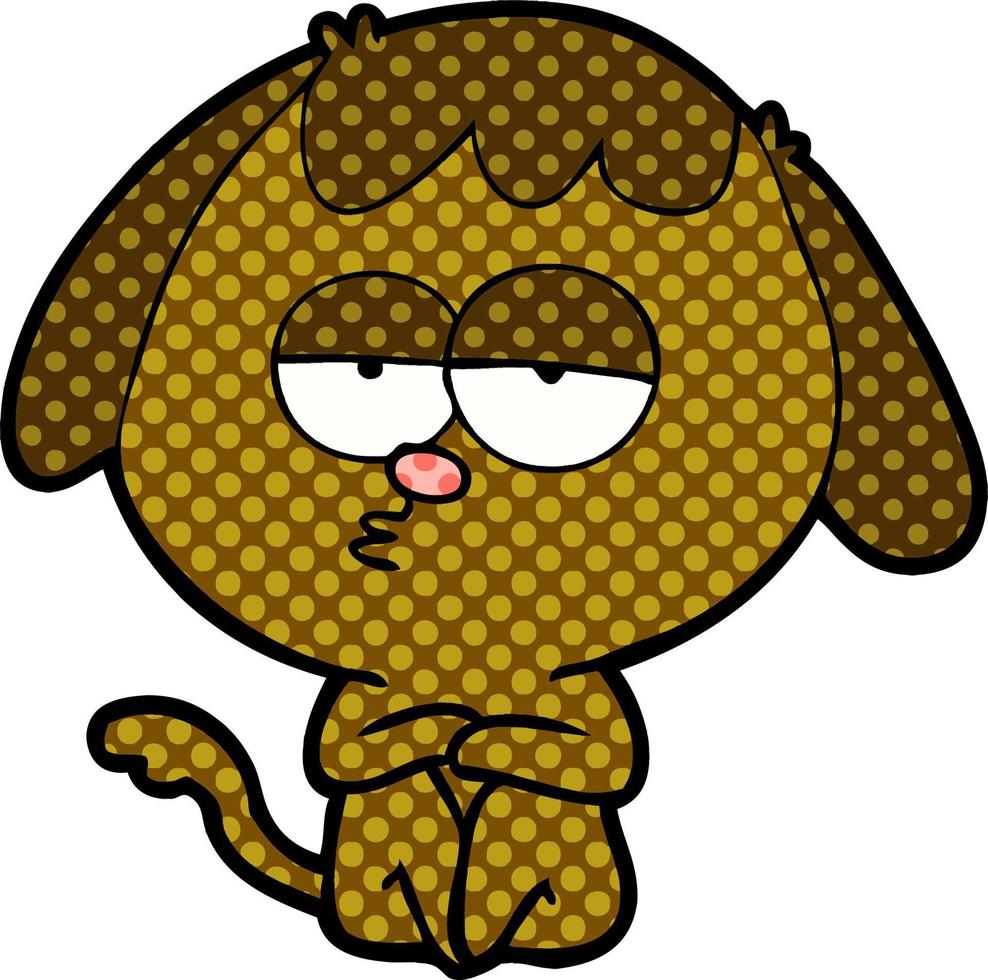 cartoon bored dog vector