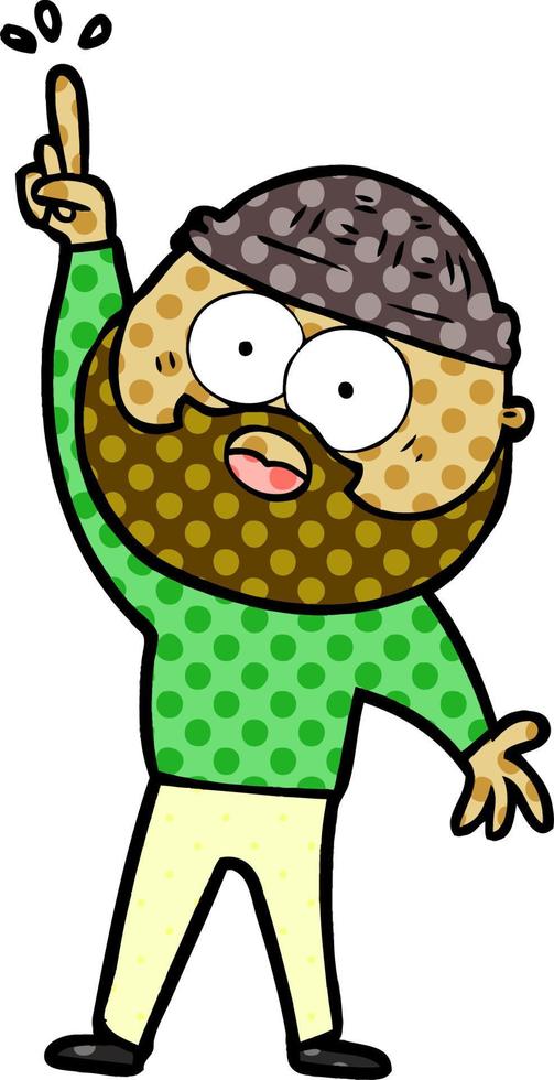 cartoon bearded man vector