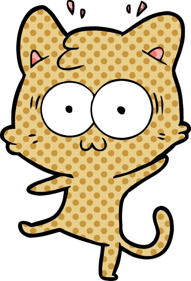 cartoon surprised cat vector