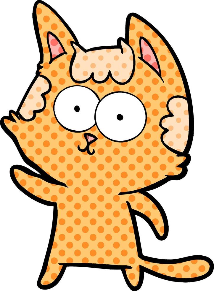 happy cartoon cat vector