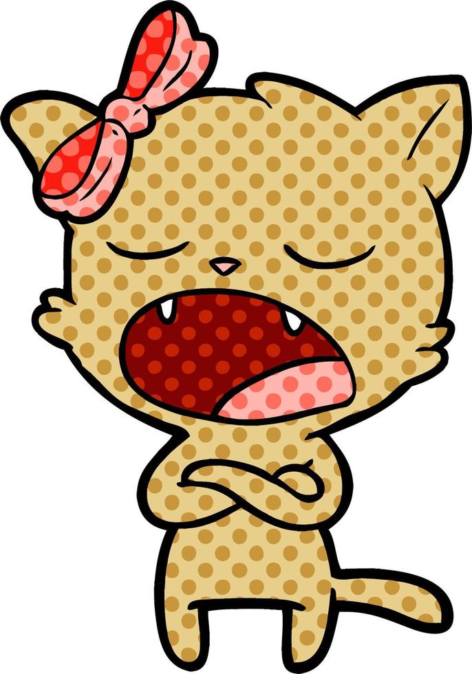 annoyed cartoon cat vector