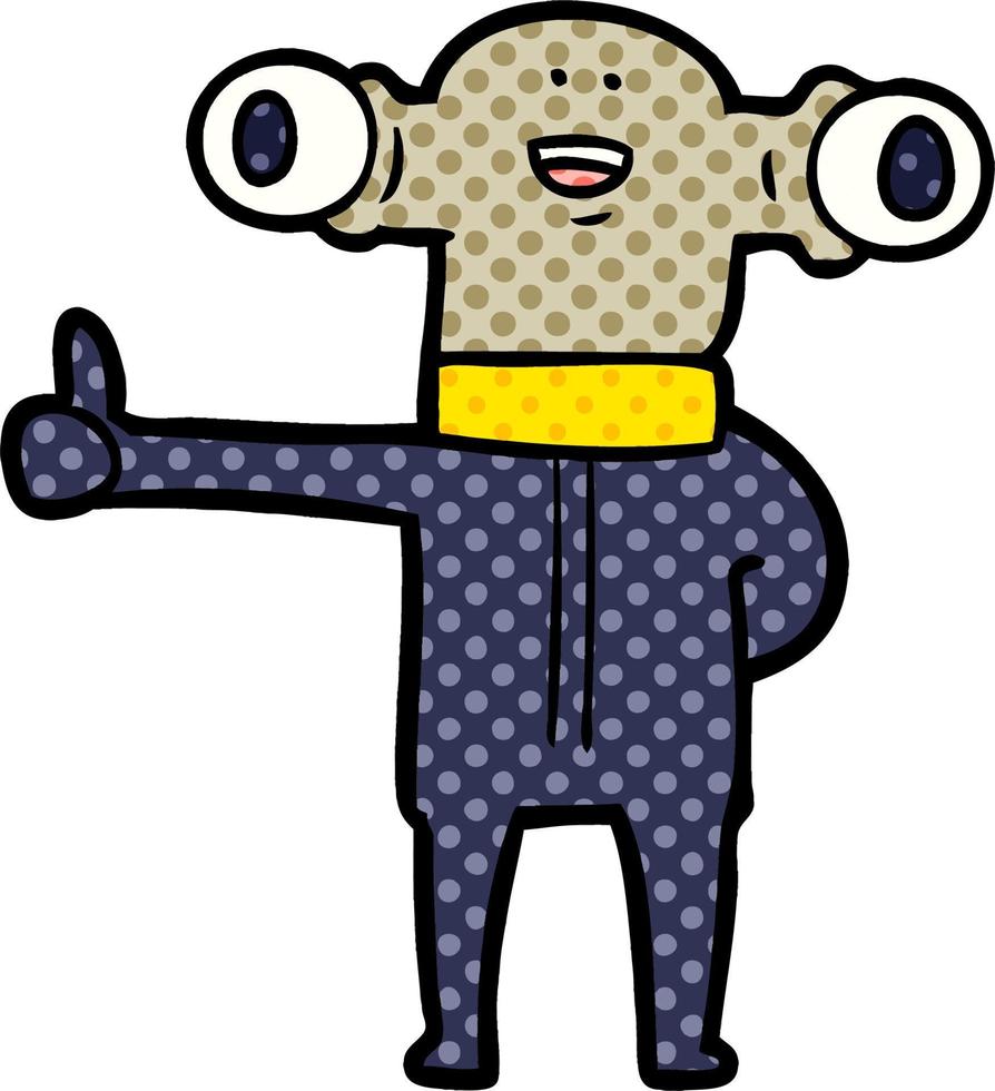 friendly cartoon alien vector