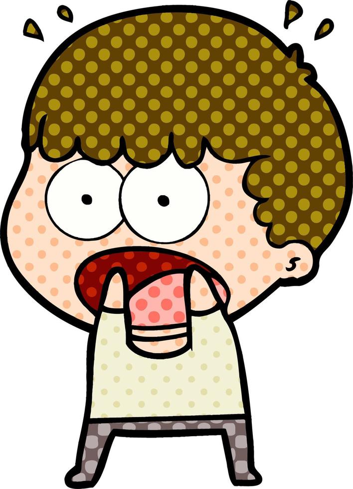 cartoon shocked man vector