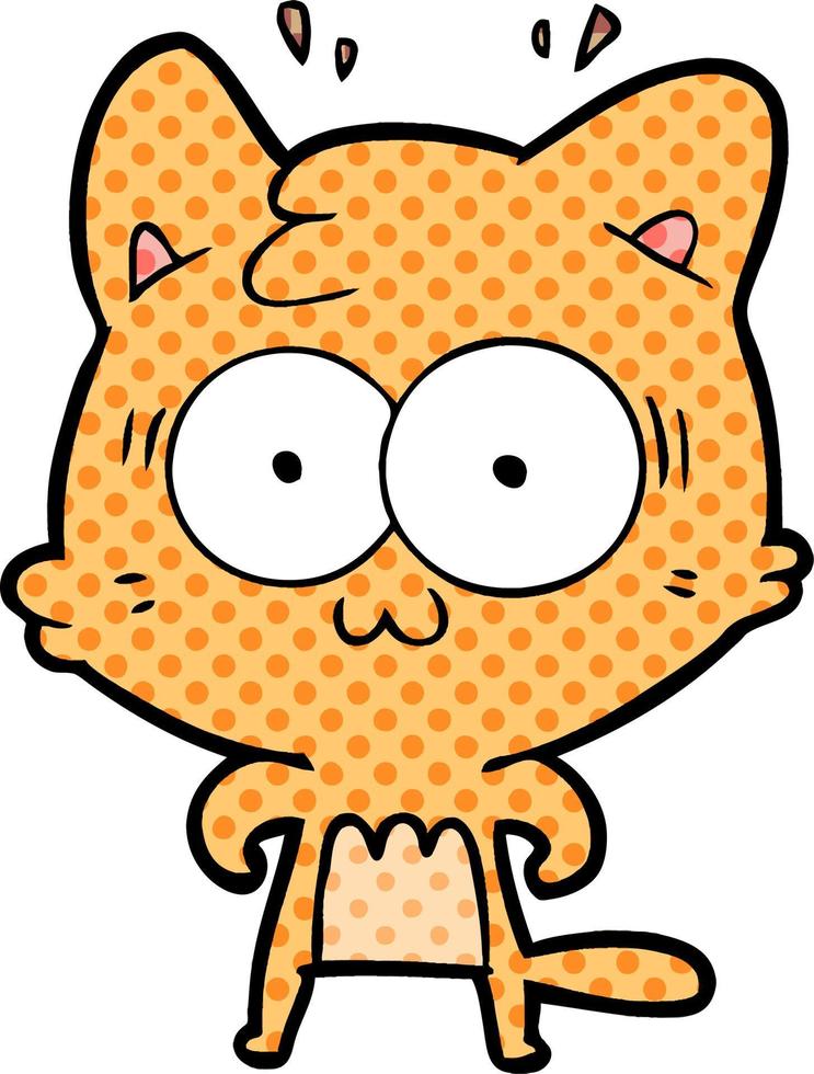 cartoon surprised cat vector