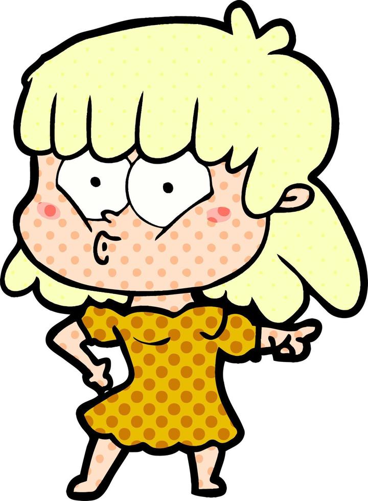 cartoon whistling girl vector