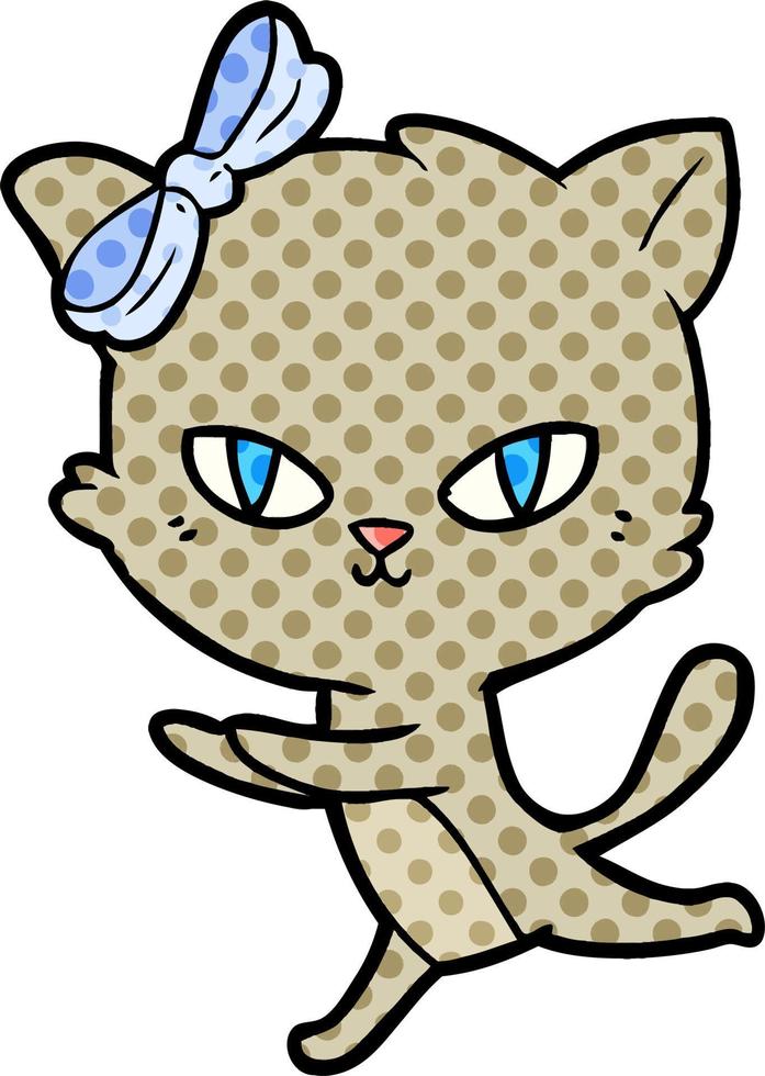 cute cartoon cat running vector