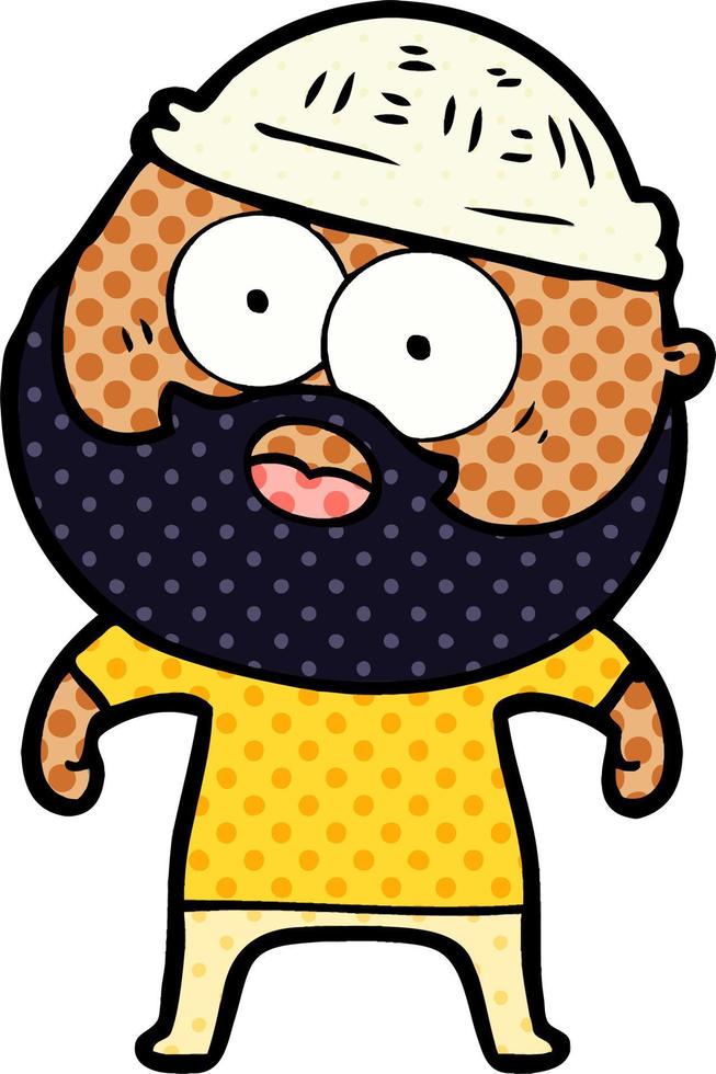 cartoon bearded man vector