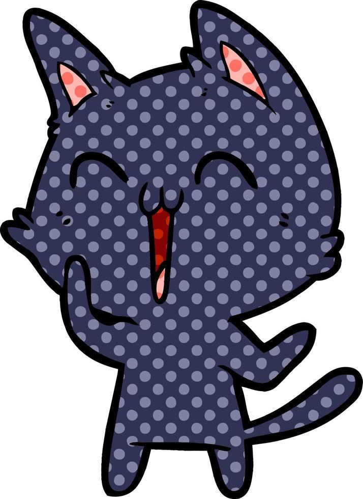 happy cartoon cat vector