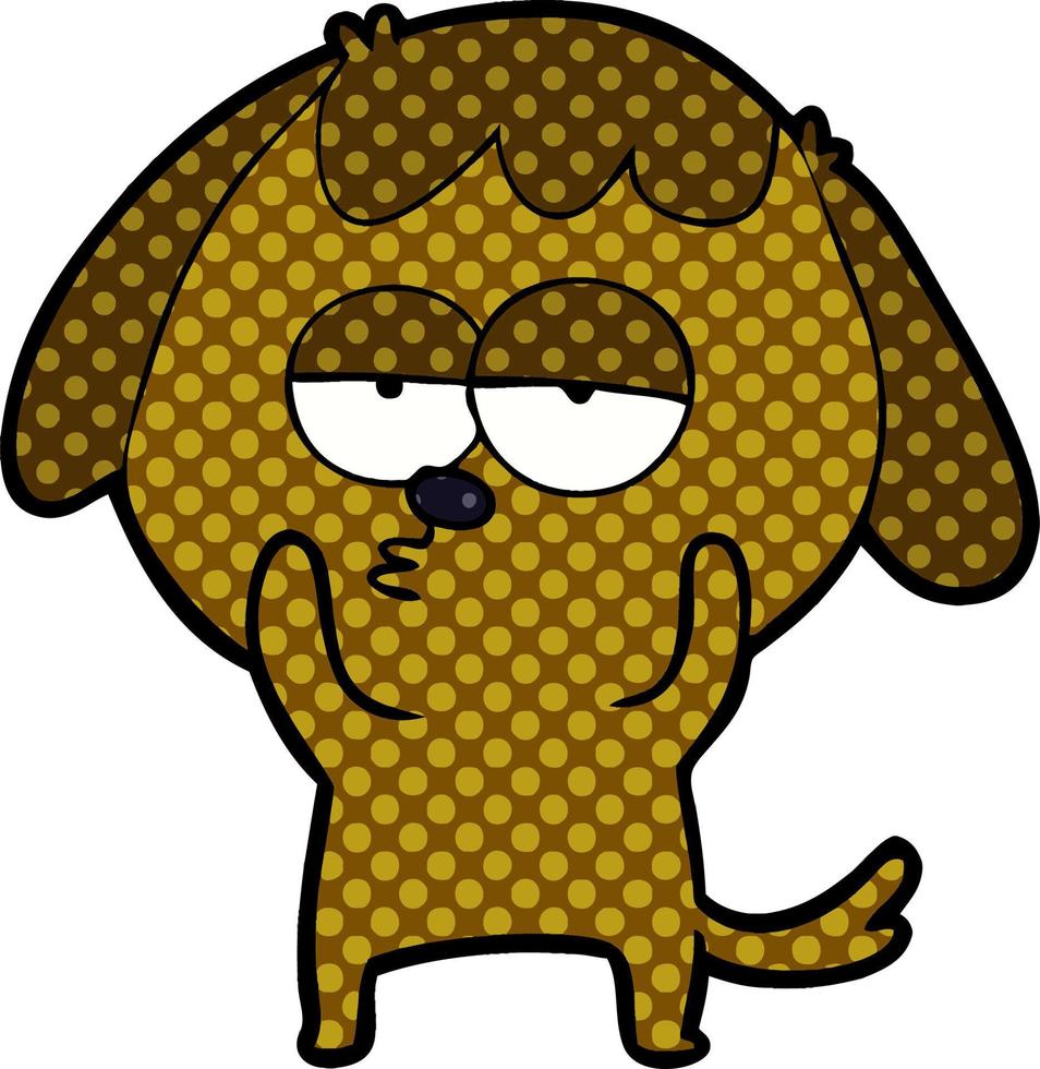 cartoon bored dog vector