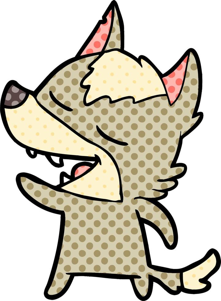 cartoon wolf laughing vector