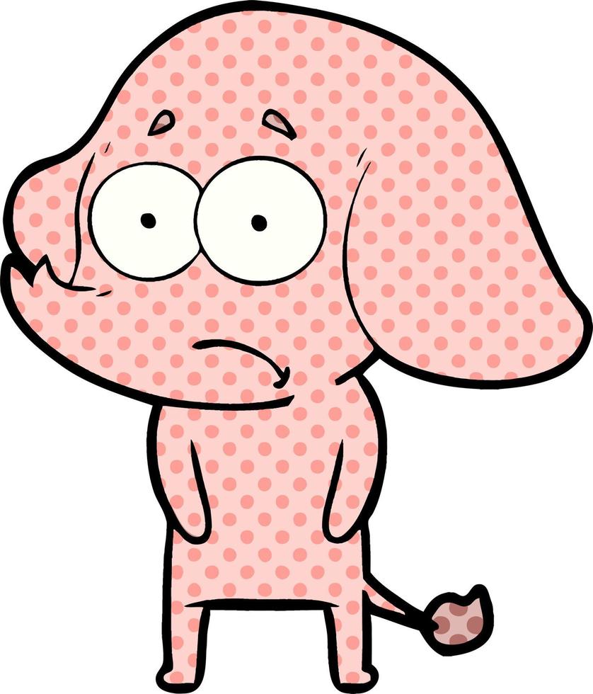 cartoon unsure elephant vector
