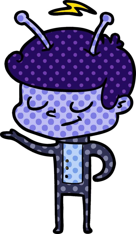 friendly cartoon spaceman vector
