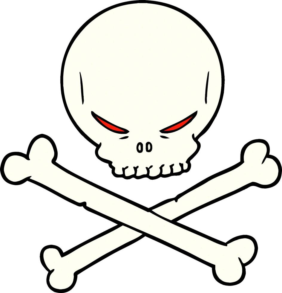 cartoon skull and crossbones vector