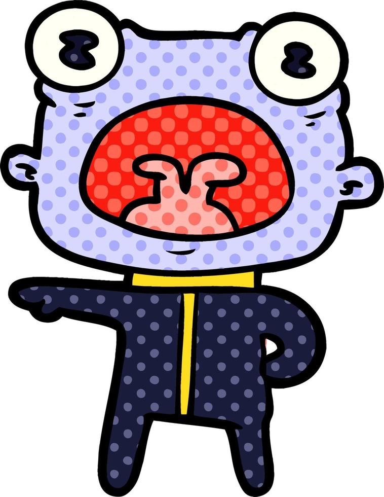 cartoon weird alien communicating vector