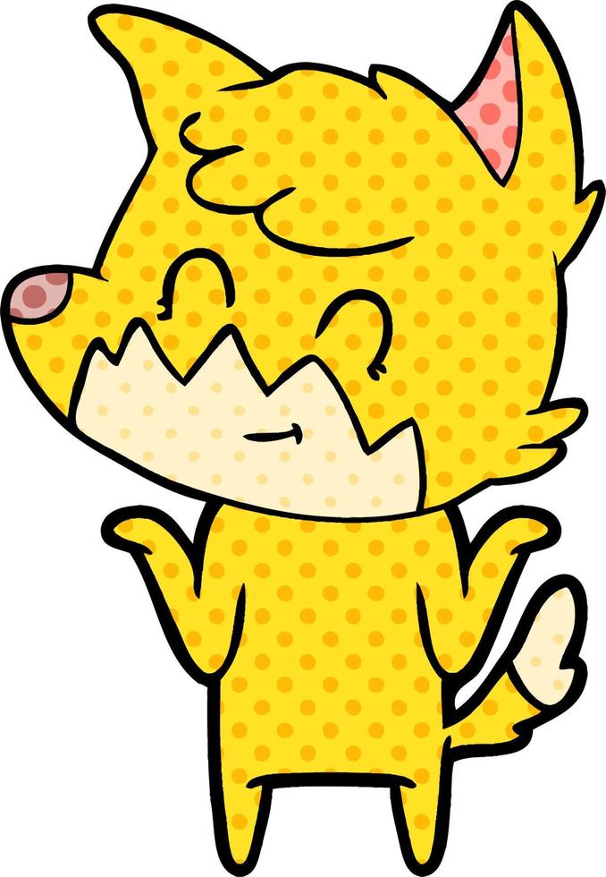 cartoon friendly fox vector
