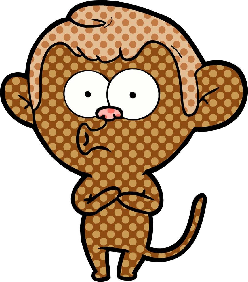 cartoon hooting monkey vector