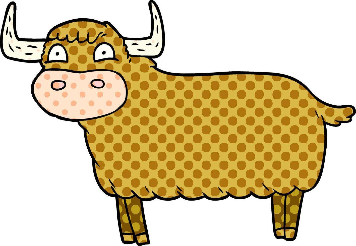 vaca de las tierras altas de dibujos animados vector