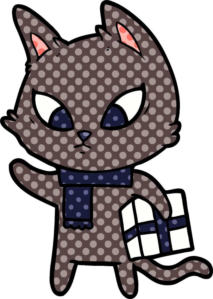 confused cartoon cat vector
