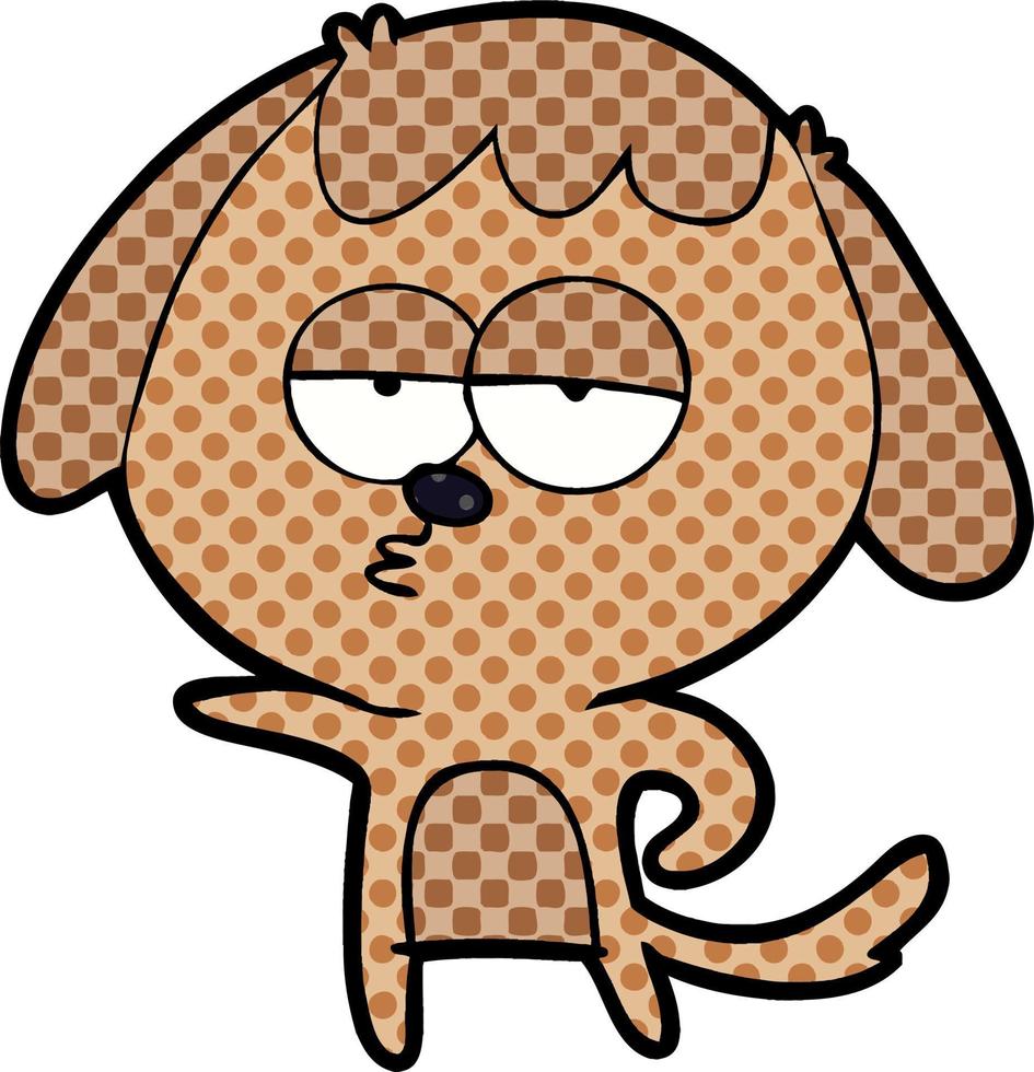 cartoon bored dog vector