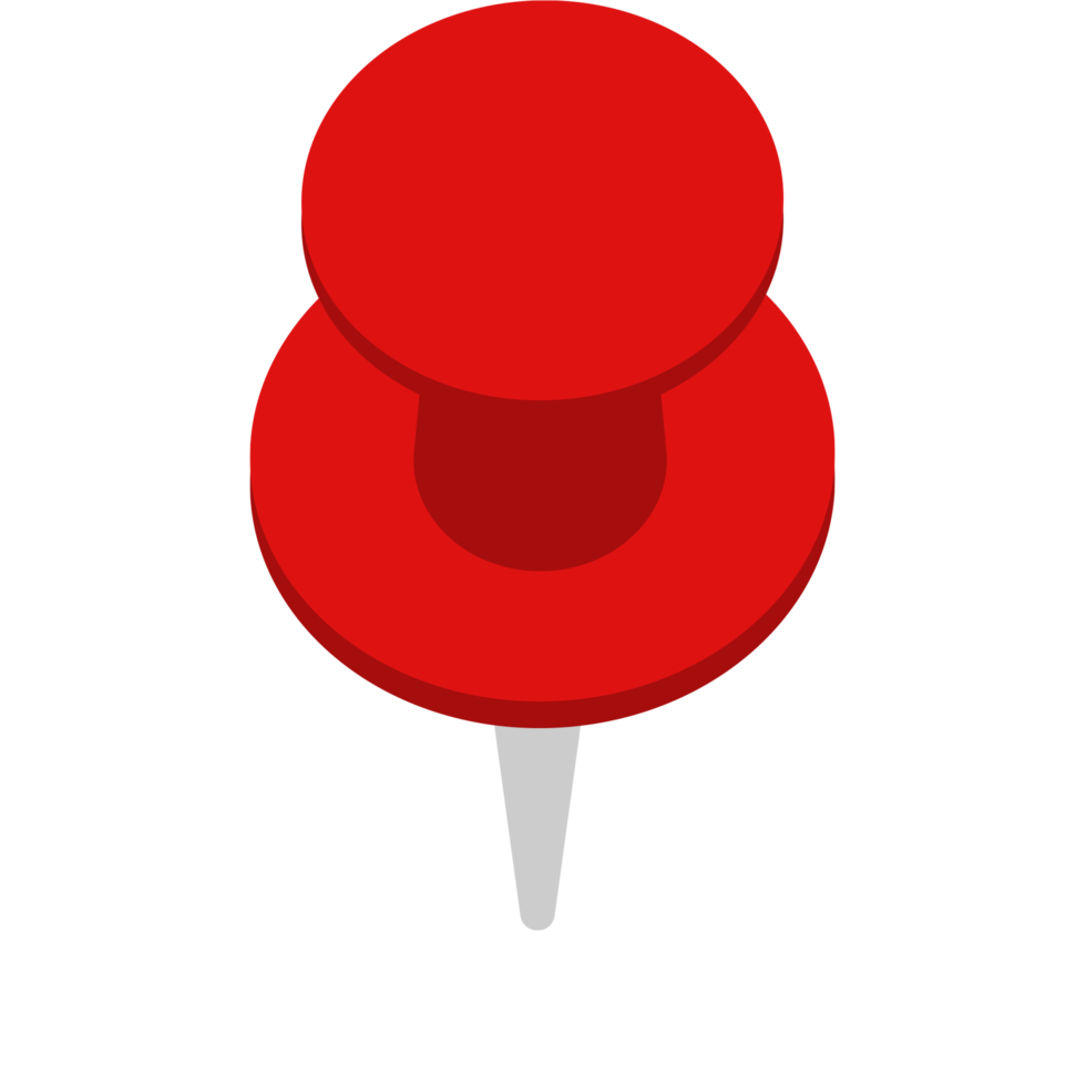 illustration de broche de papier à lettres rouge. punaise isolé sur fond blanc png