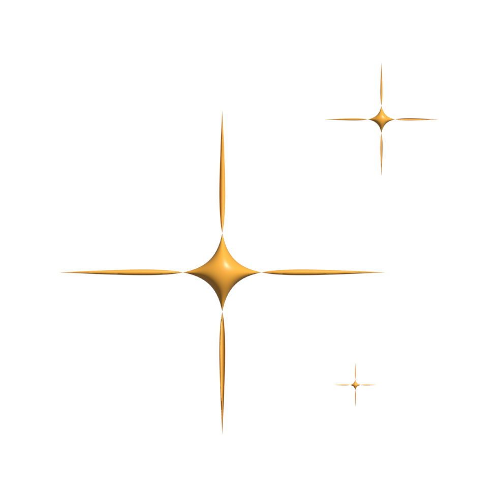 3d Rendering Star Icon on transparent background png