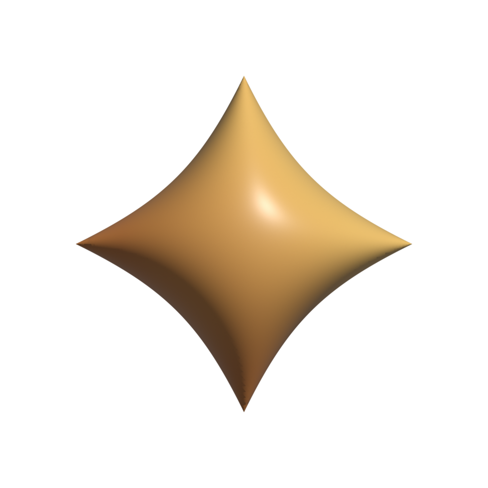 3d Rendering Star Icon on transparent background png