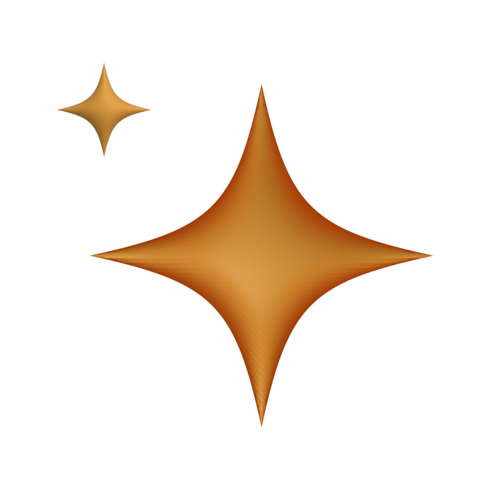 3d Rendering Star Icon on transparent background png