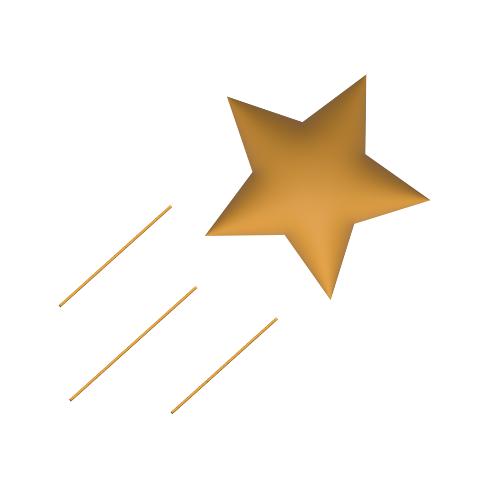 3d Rendering Star Icon on transparent background png