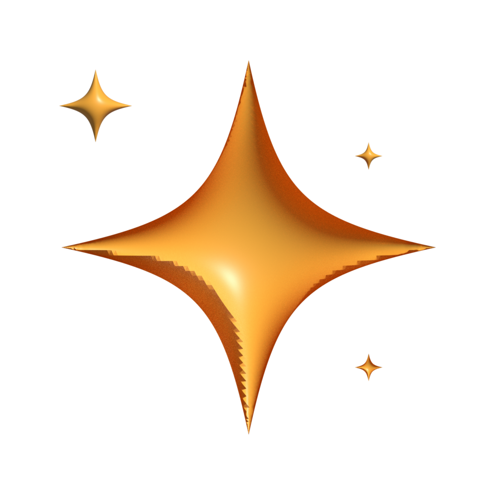 3d Rendering Star Icon on transparent background png