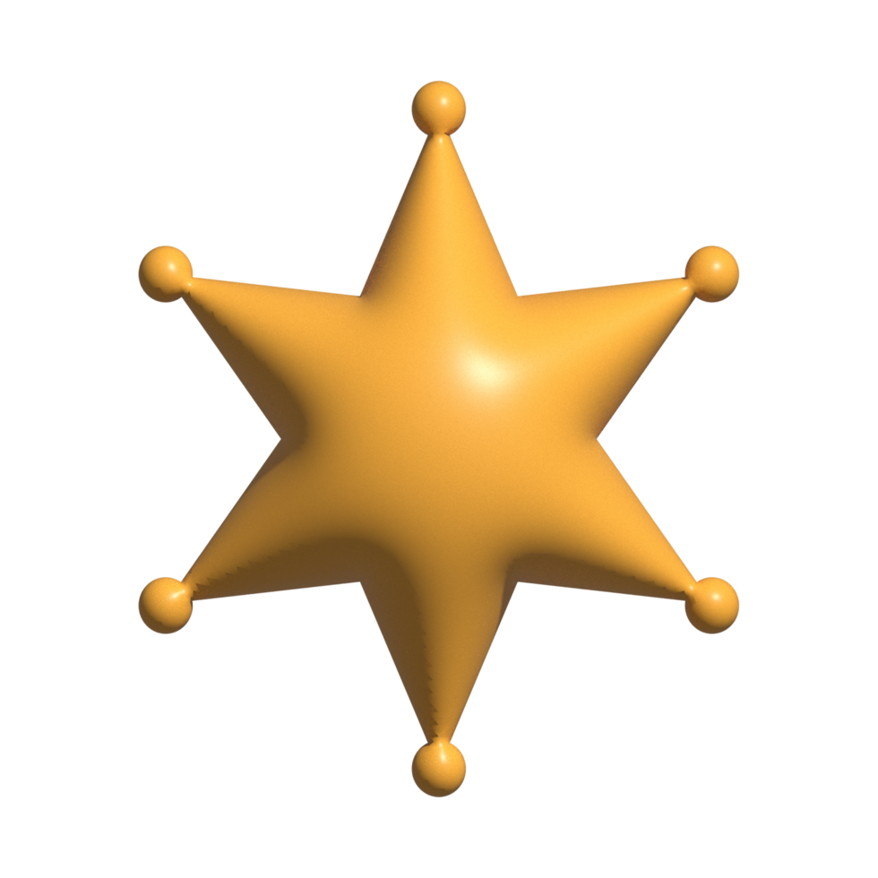 3d Rendering Star Icon on transparent background png