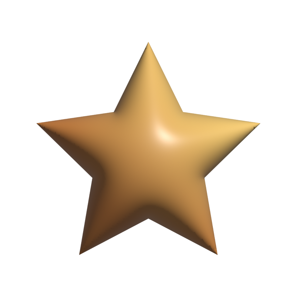 3d Rendering Star Icon on transparent background png