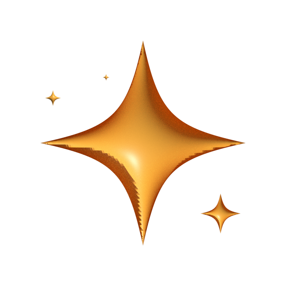 Icono de estrella de renderizado 3d sobre fondo transparente png