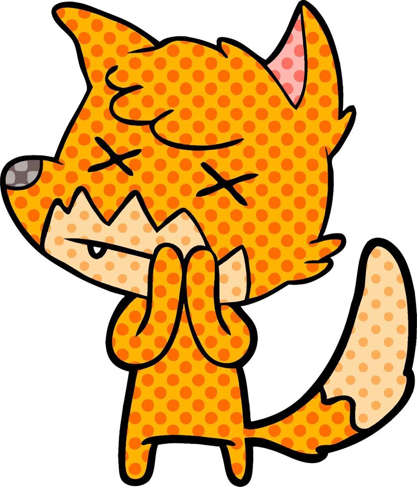 cartoon dead fox vector