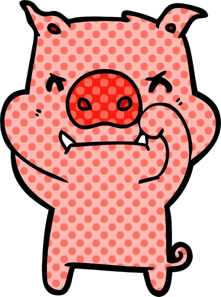 angry cartoon pig vector