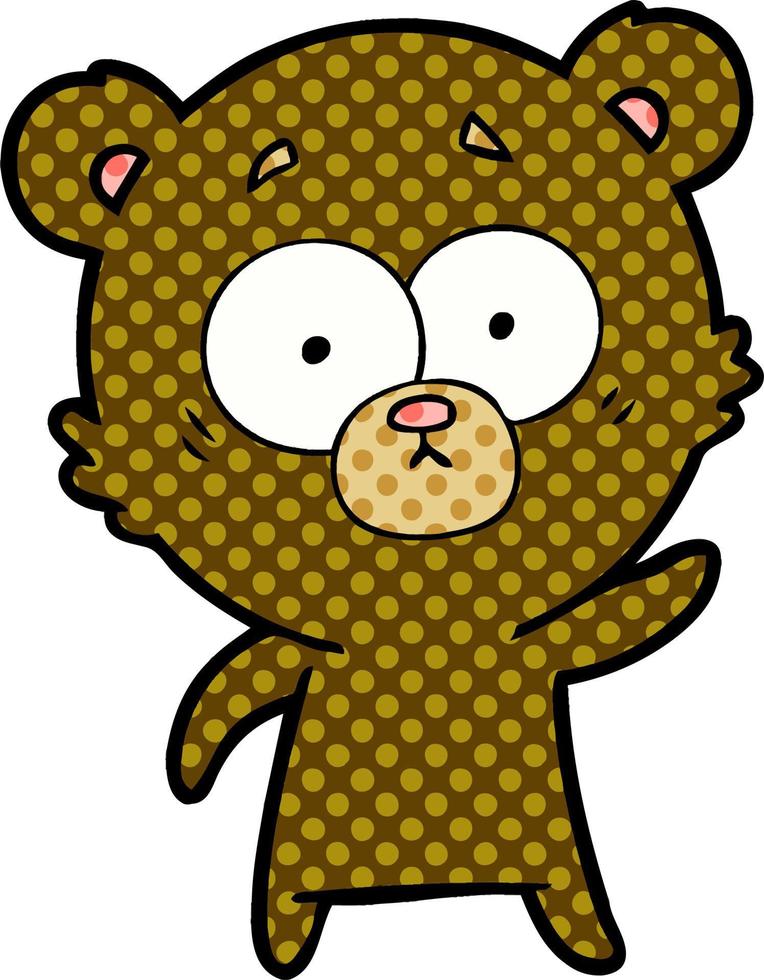 worried bear cartoon vector