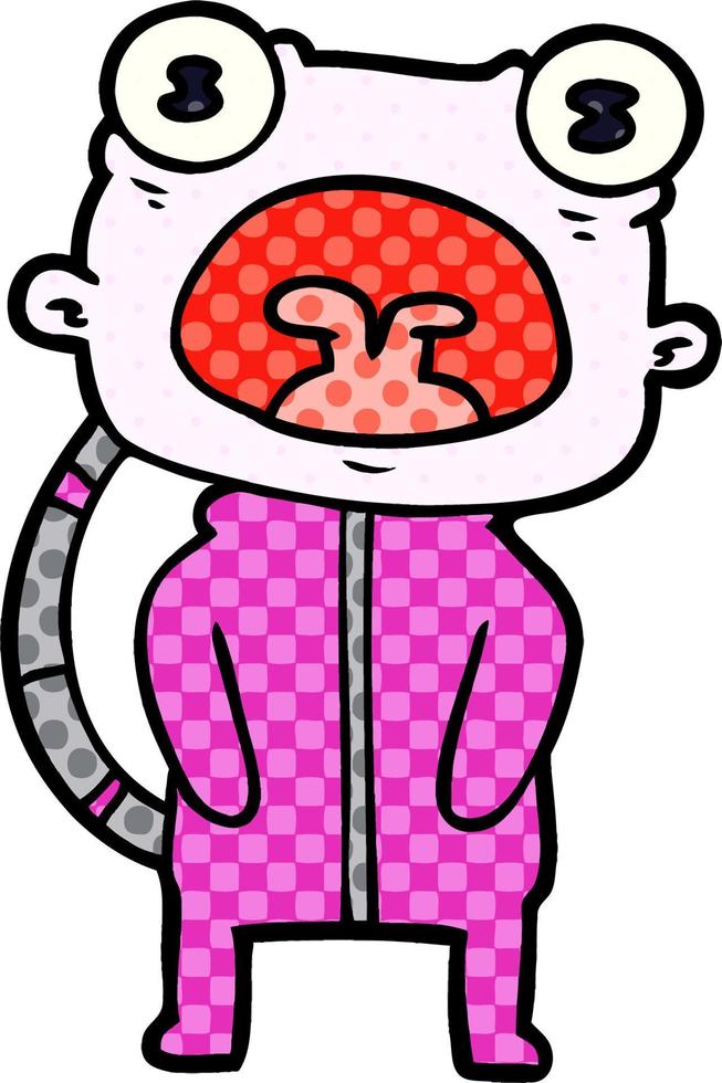 cartoon weird alien communicating vector