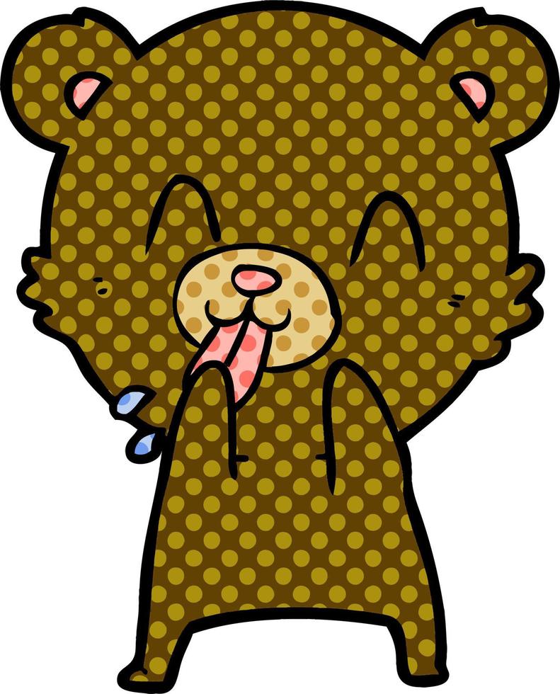 rude cartoon bear vector