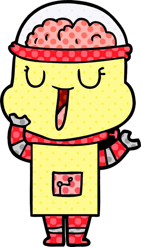 happy cartoon robot vector