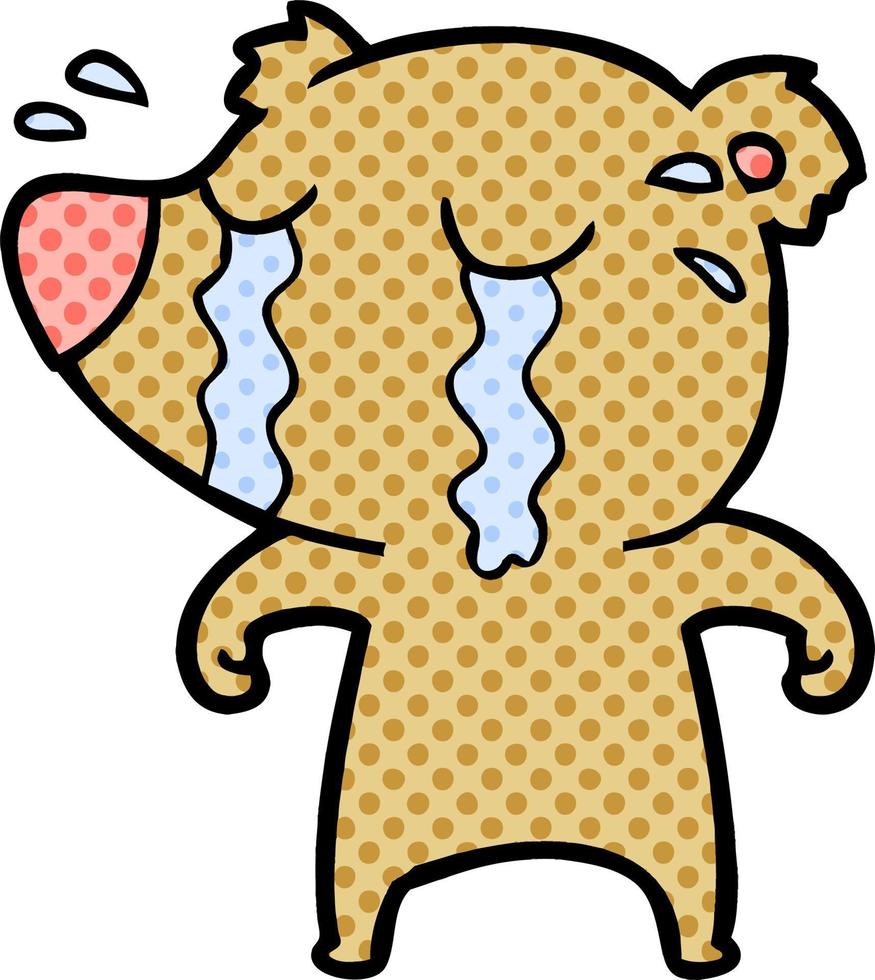 cartoon crying bear vector