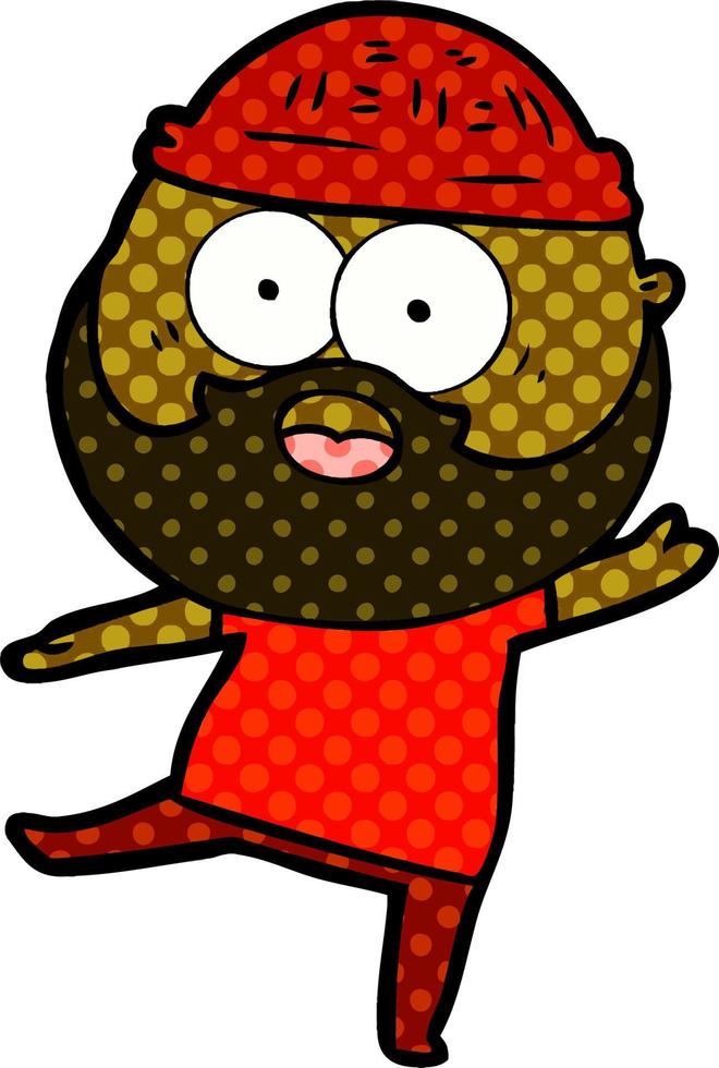 cartoon bearded man vector