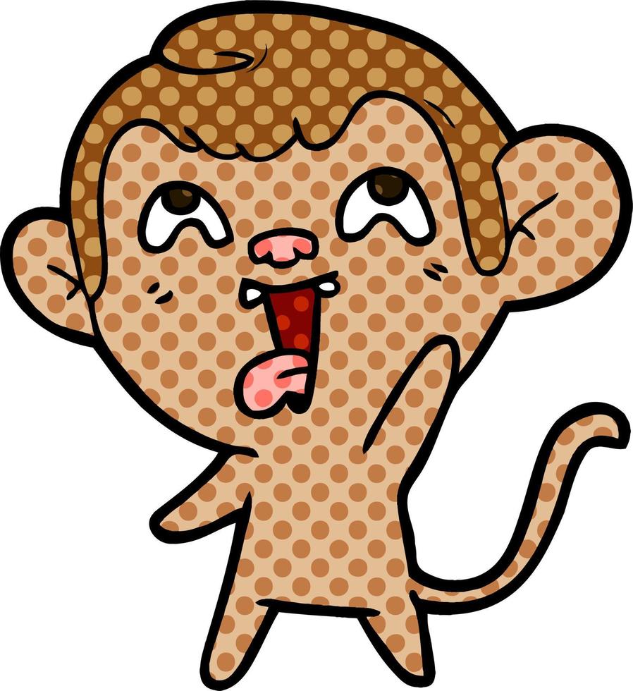 crazy cartoon monkey vector