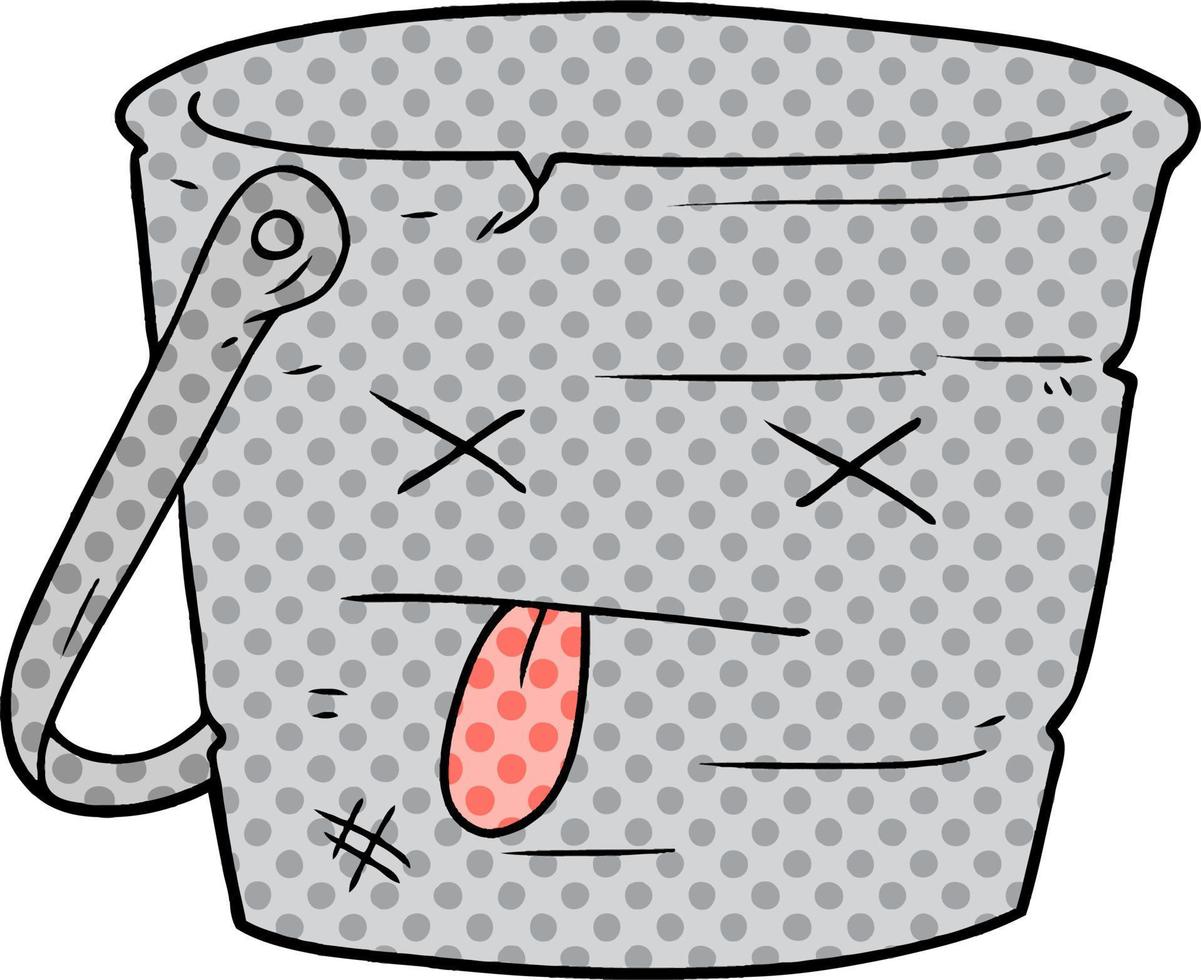 kicked the bucket cartoon vector