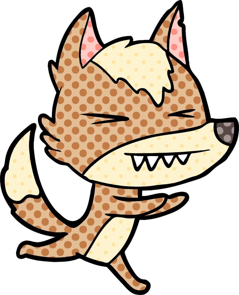 angry wolf running vector