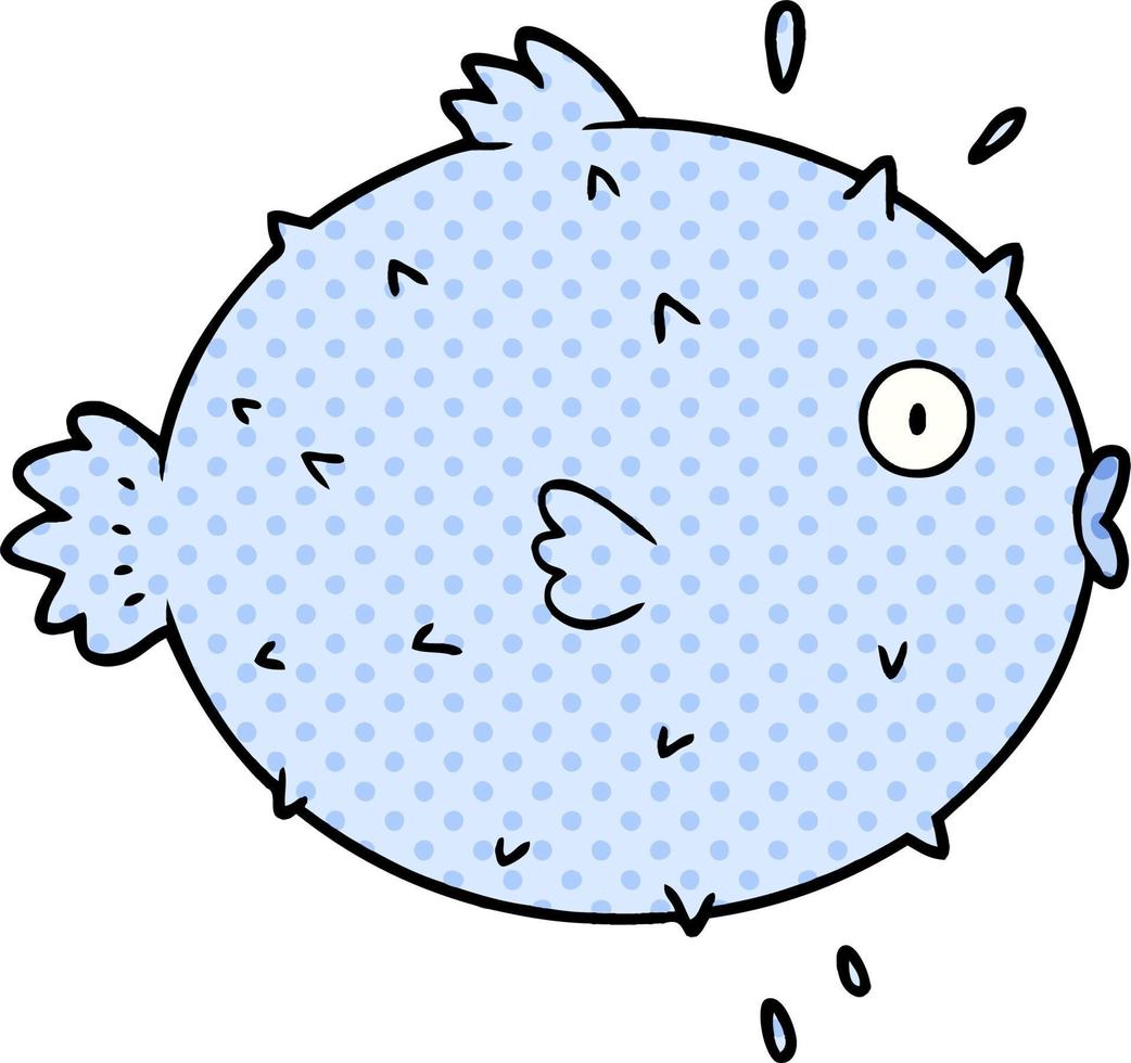 cartoon puffer fish vector