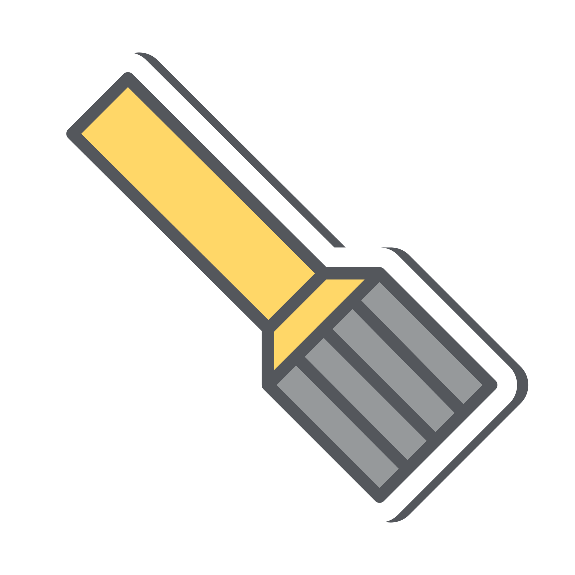 paint brush minimalist construction tools sticker collection set